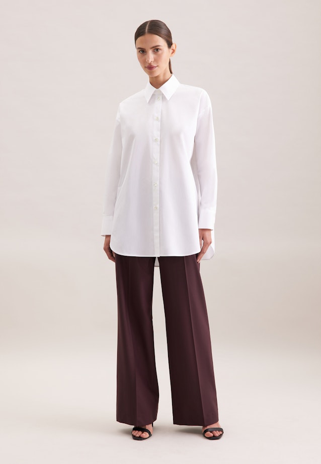 Oversized Hemdbluse mit tiefer Passe in Weiß |  Seidensticker Onlineshop