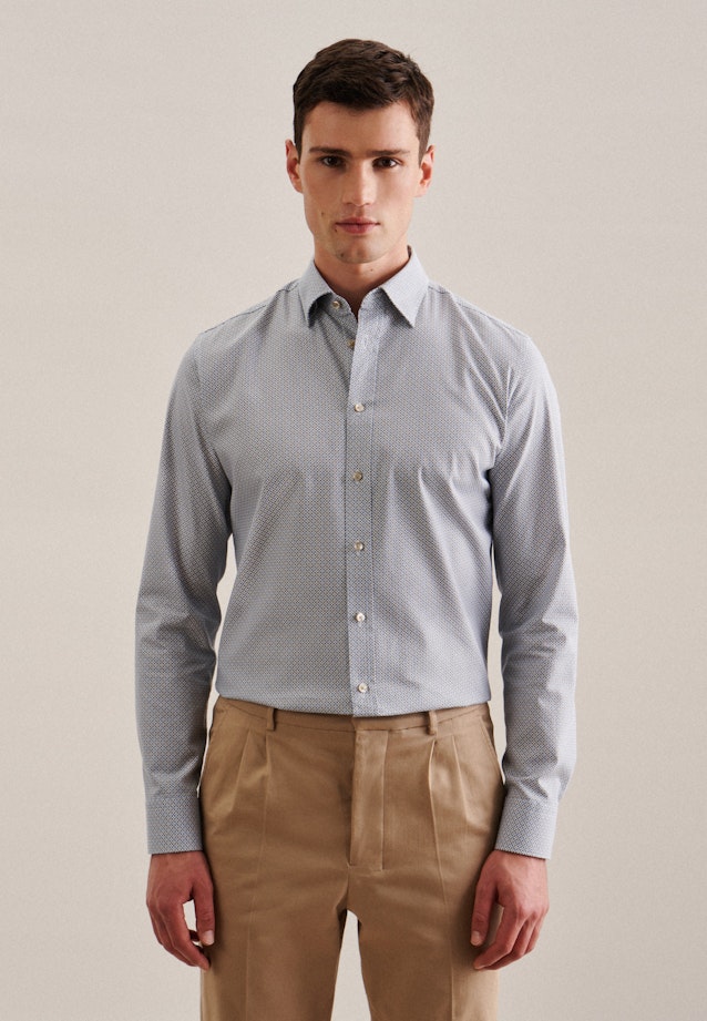 Slim Business Hemd Druck in Braun |  Seidensticker Onlineshop