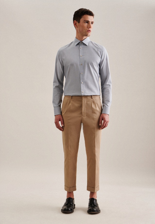 Slim Business Hemd Druck in Braun |  Seidensticker Onlineshop