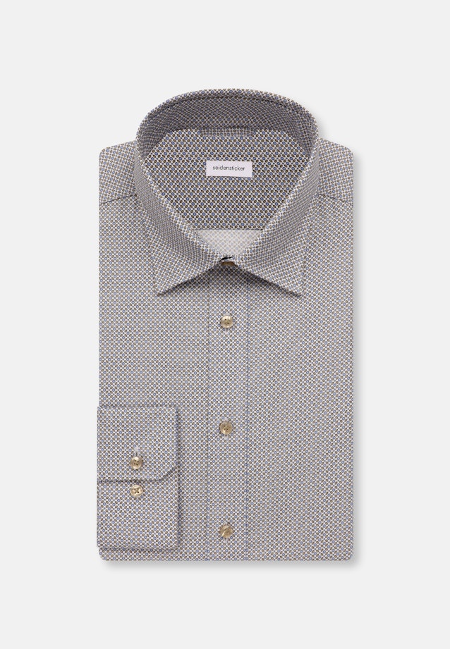 Slim Business Hemd Druck in Braun |  Seidensticker Onlineshop