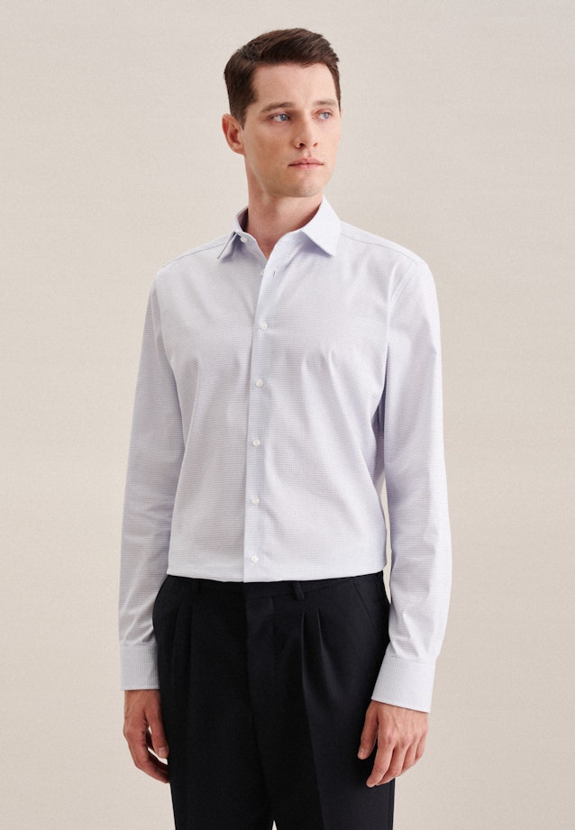 Slim Performance shirt Print in Light Blue |  Seidensticker Onlineshop