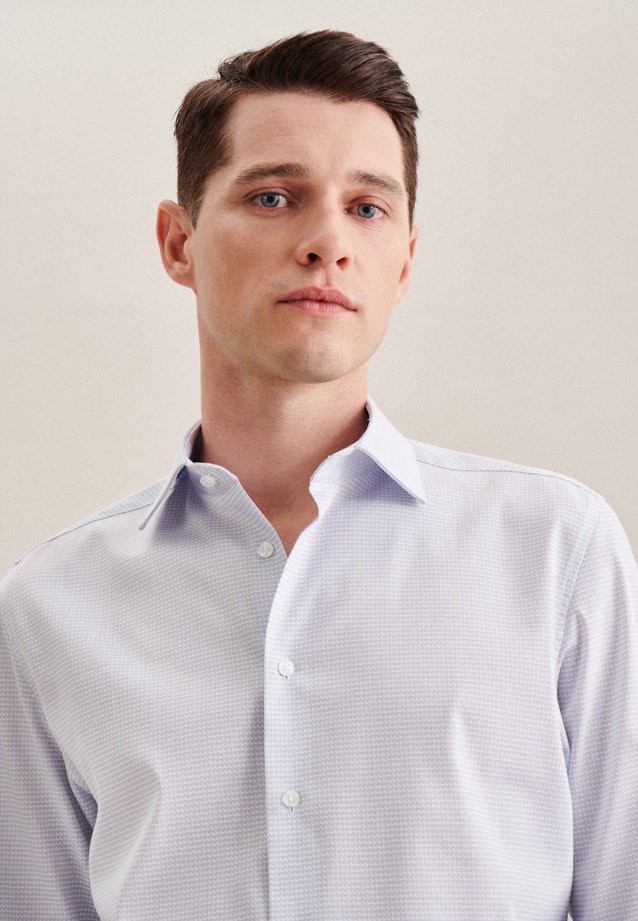 Slim Performance shirt Print in Light Blue |  Seidensticker Onlineshop