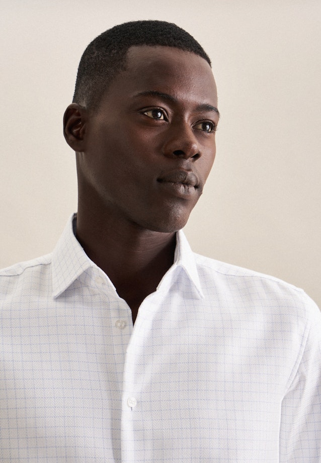 Shaped Business Hemd Karo in Hellblau |  Seidensticker Onlineshop