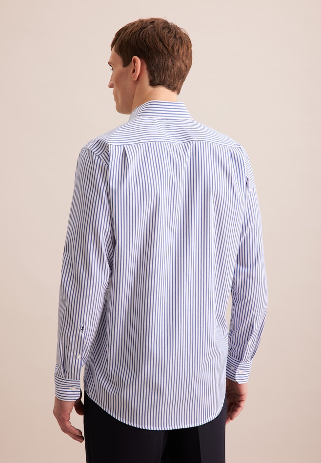 Regular Business Hemd Streifen in Mittelblau | Seidensticker Onlineshop