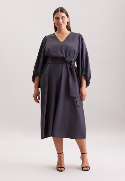 Blusenkleid mit V- Ausschnitt in Grau |  Seidensticker Onlineshop