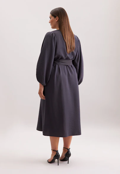 Blusenkleid mit V- Ausschnitt in Grau |  Seidensticker Onlineshop