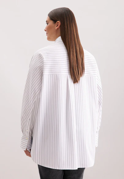 Oversized Hemdbluse mit tiefer Passe in Weiß |  Seidensticker Onlineshop