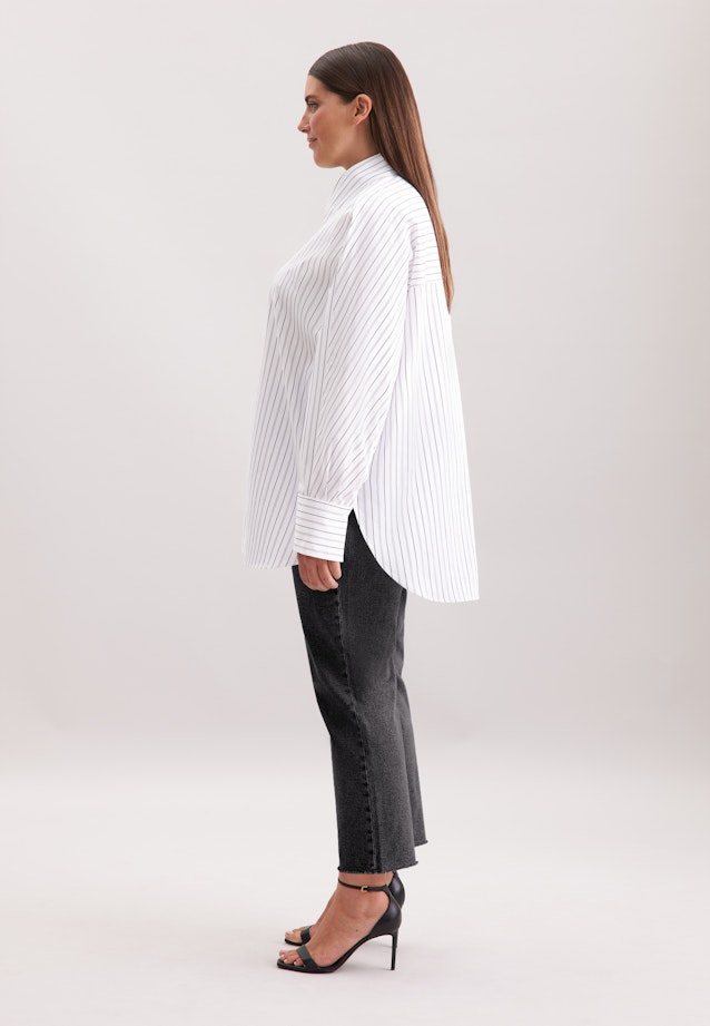 Oversized Hemdbluse mit tiefer Passe in Weiß |  Seidensticker Onlineshop