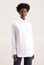 Oversized Hemdbluse aus Baumwollsatin in Weiß |  Seidensticker Onlineshop