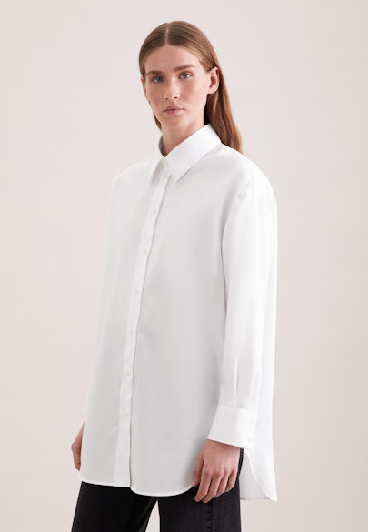 Chemisier oversize en satin en coton in Blanc |  Seidensticker Onlineshop