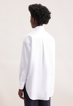 Oversized Hemdbluse aus Baumwollsatin in Weiß |  Seidensticker Onlineshop