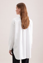 Oversized Hemdbluse aus Baumwollsatin in Weiß |  Seidensticker Onlineshop