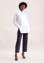 Oversized Hemdbluse aus Baumwollsatin in Weiß |  Seidensticker Onlineshop