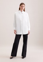 Oversized Hemdbluse aus Baumwollsatin in Weiß |  Seidensticker Onlineshop