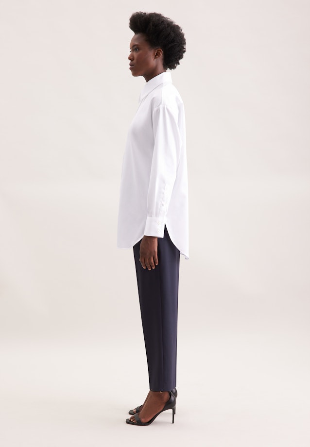 Oversized Hemdbluse aus Baumwollsatin in Weiß |  Seidensticker Onlineshop