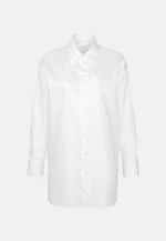 Oversized cotton satin shirt blouse in Weiß |  Seidensticker Onlineshop