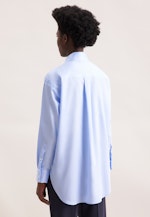 Oversized Hemdbluse aus Baumwollsatin in Hellblau |  Seidensticker Onlineshop