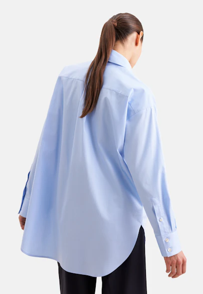 Chemisier oversize en satin en coton in Bleu Clair | Seidensticker Onlineshop