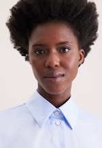 Oversized Hemdbluse aus Baumwollsatin in Hellblau |  Seidensticker Onlineshop