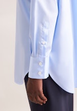Oversized Hemdbluse aus Baumwollsatin in Hellblau |  Seidensticker Onlineshop