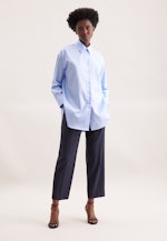 Oversized Hemdbluse aus Baumwollsatin in Hellblau |  Seidensticker Onlineshop