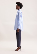 Oversized Hemdbluse aus Baumwollsatin in Hellblau |  Seidensticker Onlineshop