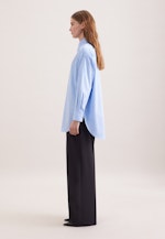 Oversized Hemdbluse aus Baumwollsatin in Hellblau |  Seidensticker Onlineshop