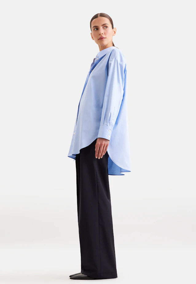 Oversized cotton satin shirt blouse in Hellblau |  Seidensticker Onlineshop