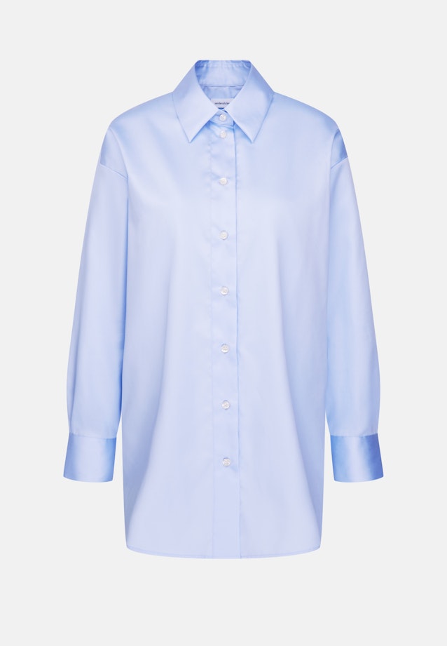 Oversized Hemdbluse aus Baumwollsatin in Hellblau |  Seidensticker Onlineshop
