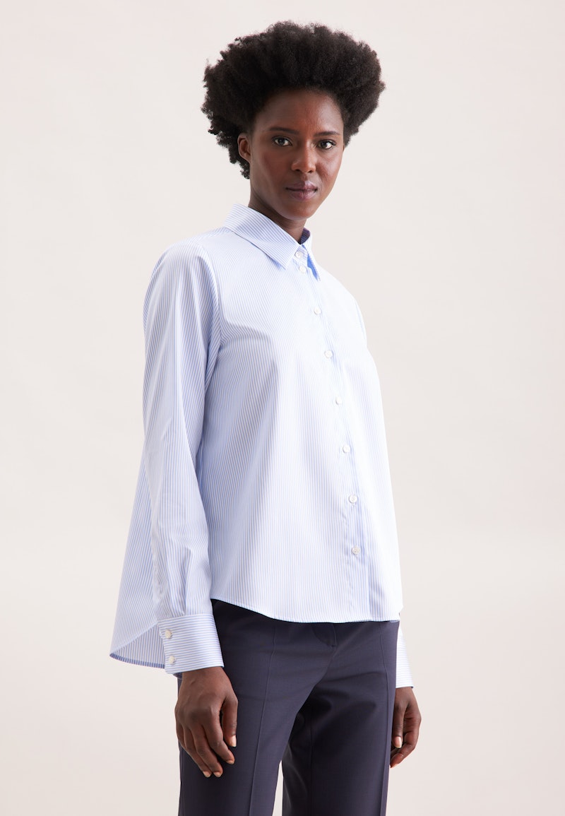 Hemdbluse in A- Linie aus Baumwollsatin