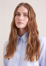 Hemdbluse in A- Linie aus Baumwollsatin in Mittelblau |  Seidensticker Onlineshop