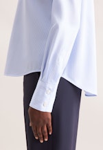 Hemdbluse in A- Linie aus Baumwollsatin in Mittelblau |  Seidensticker Onlineshop