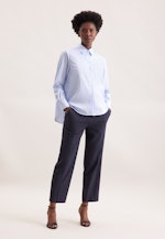 Hemdbluse in A- Linie aus Baumwollsatin in Mittelblau |  Seidensticker Onlineshop