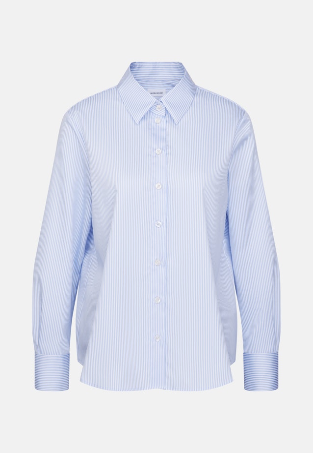 Hemdbluse in A- Linie aus Baumwollsatin in Mittelblau |  Seidensticker Onlineshop