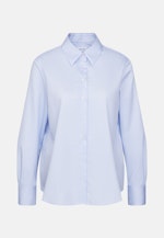 Hemdbluse in A- Linie aus Baumwollsatin in Mittelblau |  Seidensticker Onlineshop