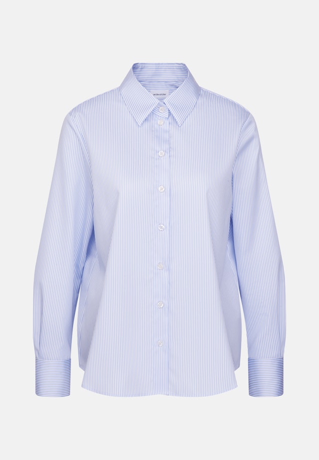 Hemdbluse in A- Linie aus Baumwollsatin in Mittelblau |  Seidensticker Onlineshop