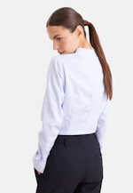 Kelchkragenbluse aus Baumwollsatin slim fit in Mittelblau |  Seidensticker Onlineshop