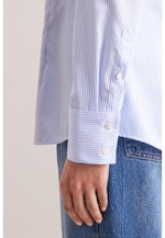 Kelchkragenbluse aus Baumwollsatin slim fit in Hellblau |  Seidensticker Onlineshop