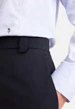 Kelchkragenbluse aus Baumwollsatin slim fit in Mittelblau |  Seidensticker Onlineshop
