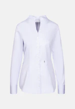 Chemisier à col en gobelet en satin de coton ajusté in Bleu Clair |  Seidensticker Onlineshop