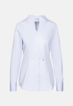 Kelchkragenbluse aus Baumwollsatin slim fit in Mittelblau |  Seidensticker Onlineshop