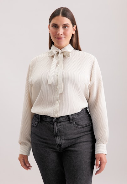 Hemdbluse mit abnehmbarer Schluppe in Blanc |  Seidensticker Onlineshop