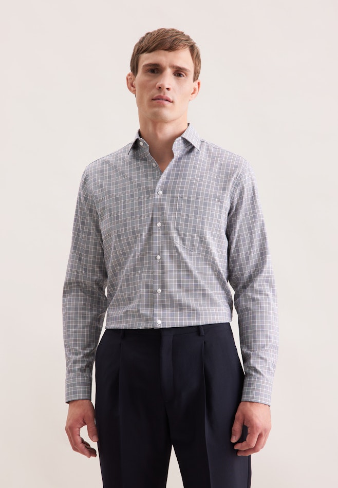 Regular Business shirt Check in Dunkelblau | Seidensticker online shop