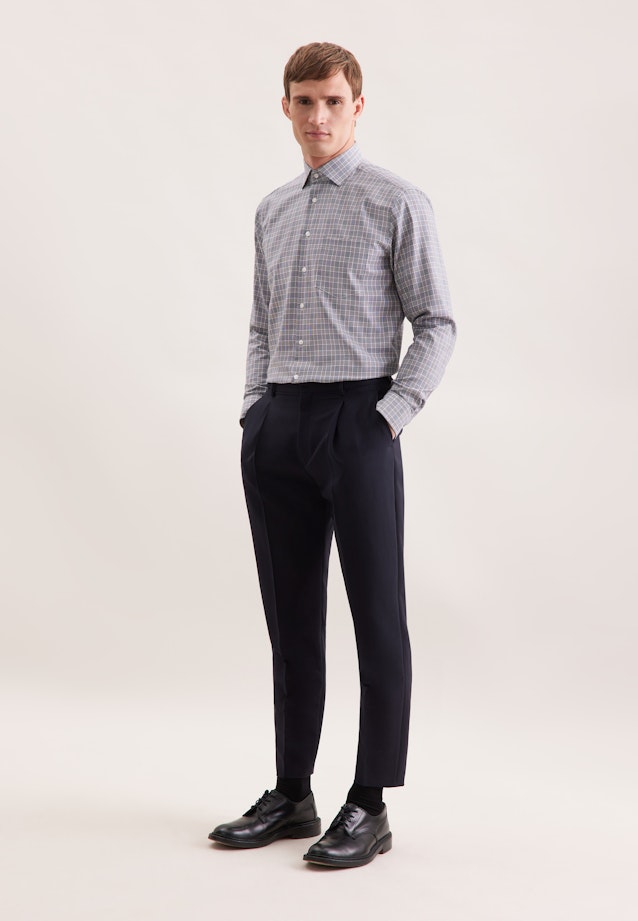 Regular Business Hemd Karo in Dunkelblau |  Seidensticker Onlineshop