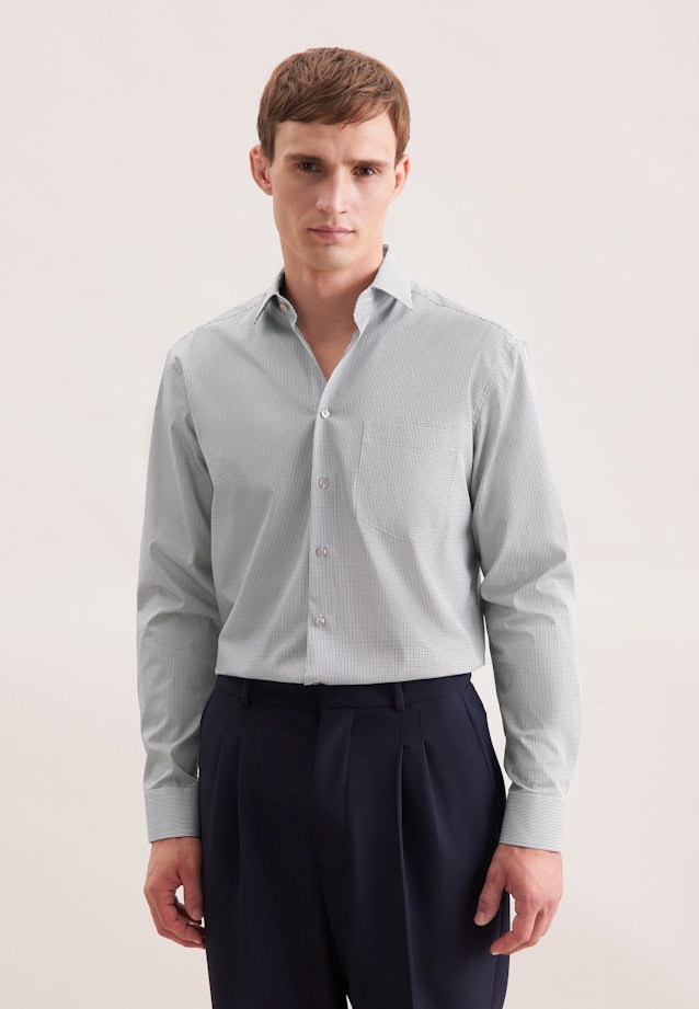 Regular Business Hemd Druck in Dunkelblau |  Seidensticker Onlineshop