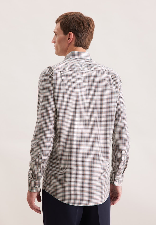 Regular Flanellhemd Karo in Braun | Seidensticker Onlineshop