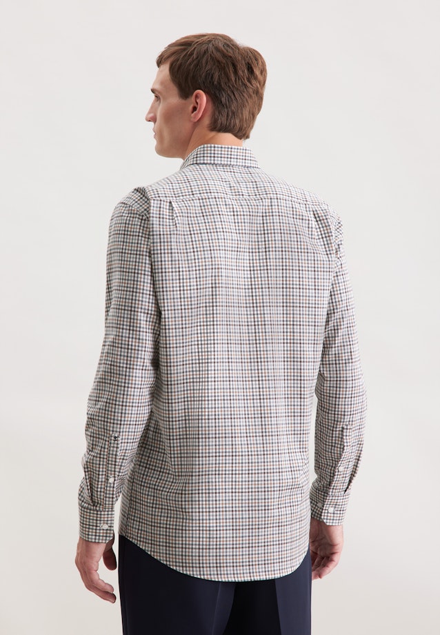 Regular Flannel shirt Check in Braun |  Seidensticker Onlineshop