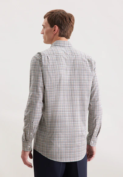 Regular Flanellhemd Karo in Braun |  Seidensticker Onlineshop