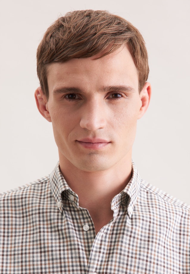 Regular Flanellhemd Karo in Braun |  Seidensticker Onlineshop