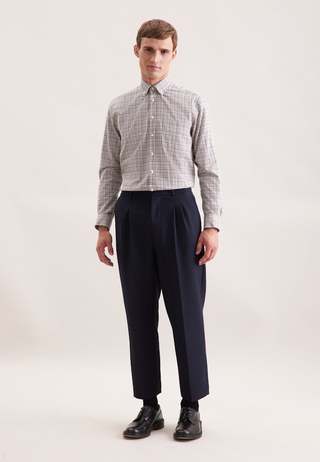 Regular Flanellhemd Karo in Braun |  Seidensticker Onlineshop